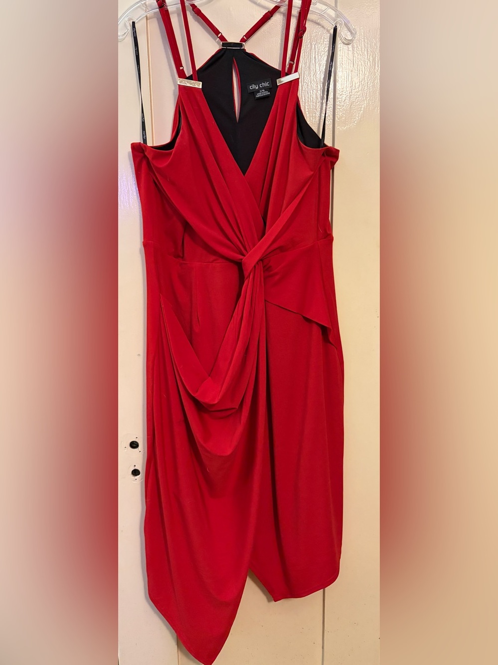 City Chic So Seductive Faux Wrap Cocktail Dress Red 16